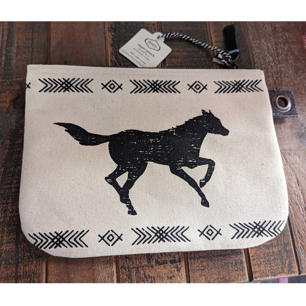 NWT Danica Studio Zipper Horse Pouch - Canvas